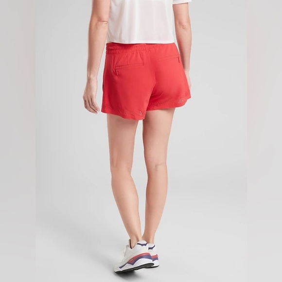 ATHLETA BAJA SHORT NWT Hibiscus Red Wrinkle resistant Light Weight Size 14 - Picture 2 of 14